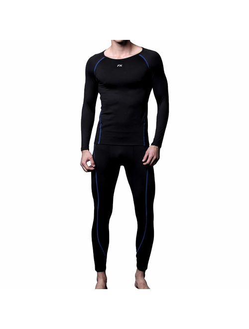 FITEXTREME Mens MAXHEAT Fleece Lined Performance Long Johns Thermal Underwear