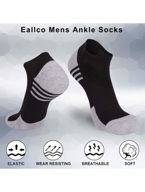 Eallco Mens Ankle Socks Comfy Casual Socks 6 Pairs