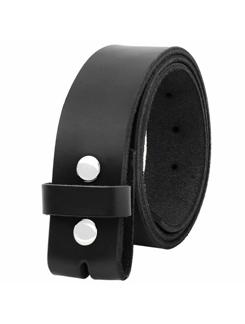Falari Replacement Genuine Leather Belt Strap Without Buckle Snap on Strap 1.5