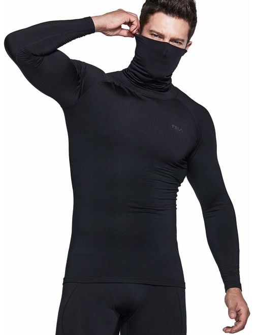 TSLA Men's (Pack of 1,2) Thermal Wintergear Compression Baselayer Mock Long Sleeve Shirt