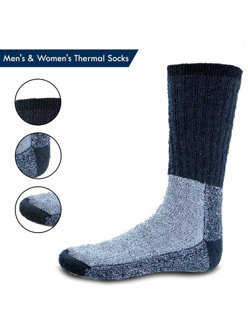 6 Pairs Mens Womens Wool Socks Heavy Extreme Cold Weather Thermal Socks By DEBRA WEITZNER