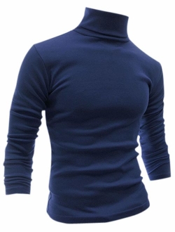 uxcell Men Slim Fit Lightweight Turtleneck Long Sleeve Pullover Top Turtleneck T-Shirt
