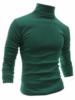 uxcell Men Slim Fit Lightweight Turtleneck Long Sleeve Pullover Top Turtleneck T-Shirt