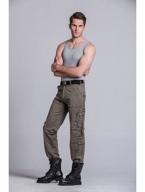 Keybur Men's Cotton Casual Military Army Cargo Camo Combat Work Pants