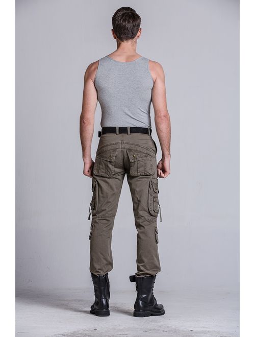Keybur Men's Cotton Casual Military Army Cargo Camo Combat Work Pants