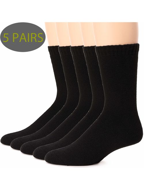 Mens Wool Socks Thermal Heavy Thick Fuzzy Soft Warm Winter Socks 5 Pairs