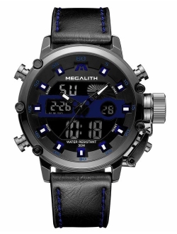 MEGALITH Mens Sports Watches Military Digital Gents Watch Chronograph Waterproof Wrist Watches for Man Boys Kids with Led Backlight Analog Quartz Multifunction Cool Watch