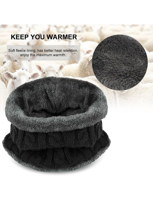 MUCO Womens Mens Winter Hat Warm Thick Beanie Cap Scarf for Winter Knit Ski Beanies