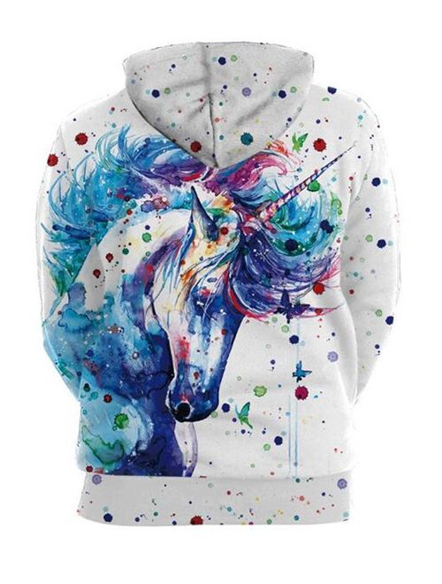 GLUDEAR Men's Realistic 3D Graphic Print Pullover Hoodie Hooded Sweatshirt