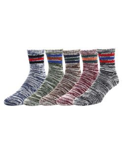 5 Pack Men's Warm Thick Knit Wool Cozy Zmart Socks Cool Fall Winter Striped Gift