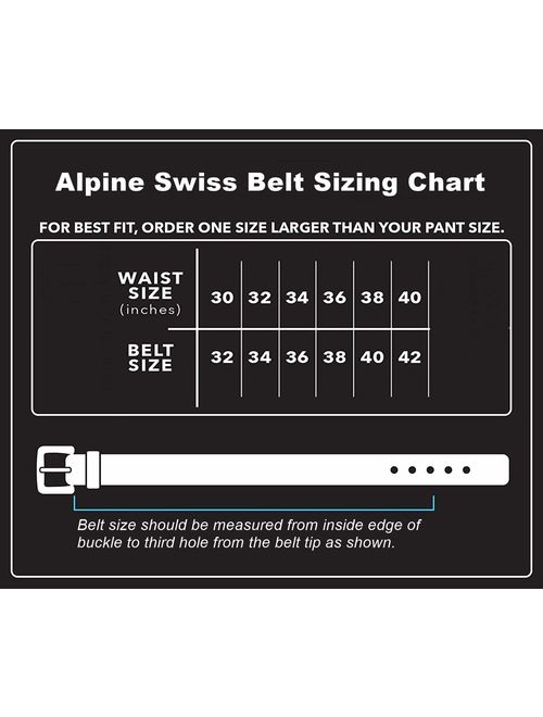 Alpine Swiss Mens Dress Belt Reversible Black Brown Leather Imported from Spain