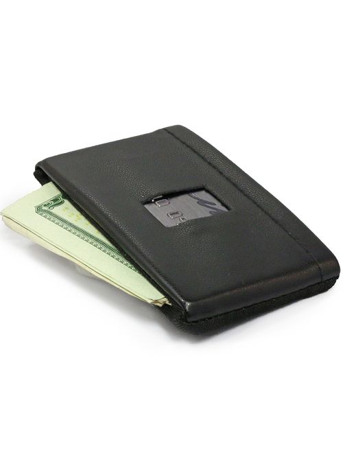 DASH Co. Minimalist Elastic Ultra Slim Compact Front Pocket Wallet 2.0 for Men (Black)
