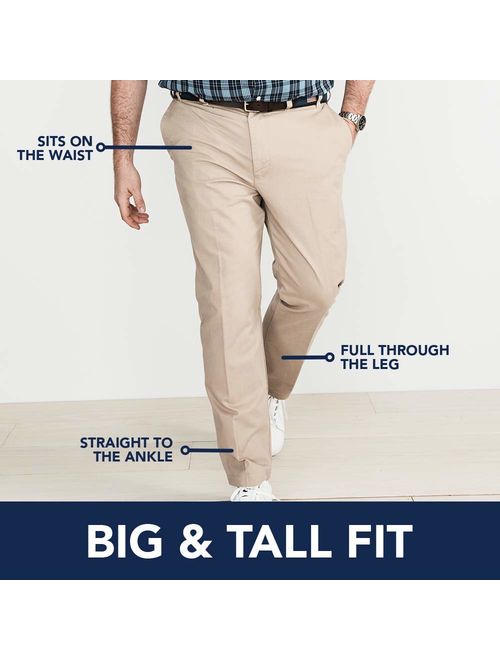 IZOD Men's Big and Tall American Chino Flat Front Extended Straight Fit Twill Pant