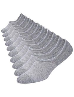 No Show Socks 7 Pack Cotton Non Slip Low Cut Invisible Loafer Socks Men&Women Boat Liner 6-9/10-12/12-14