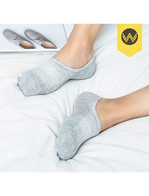 WANDER No Show Socks 7 Pack Cotton Non Slip Low Cut Invisible Loafer Socks Men&Women Boat Liner 6-9/10-12/12-14