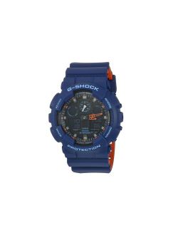 Men's G Shock Quartz Watch with Resin Strap, Multi, 28.8 (Model: GA-100L-2ACR)