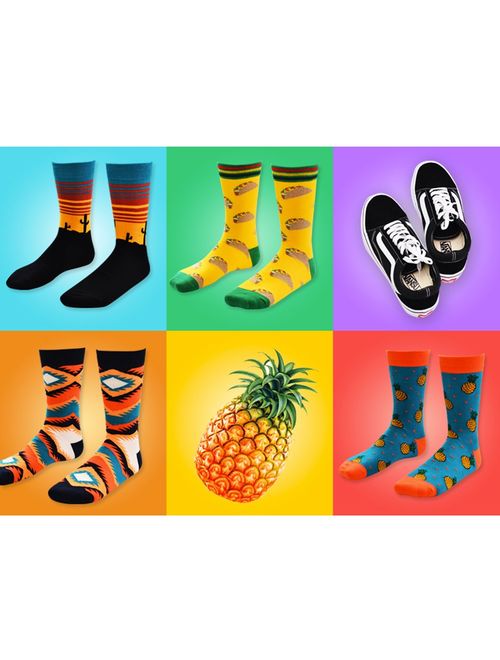 Men's Cool Colorful Casual Socks - Novelty Funny Casual Combed Cotton Crew Dress Socks Christmas Gift Pack