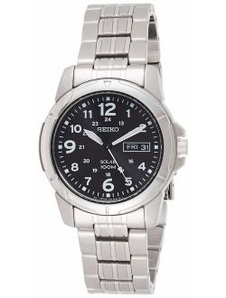 Men's Analogue Solar Powered Watch with Stainless Steel Strap SNE095P1