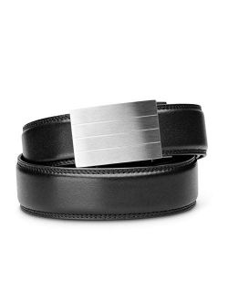 KORE Men's Full-Grain Leather Track Belts | "Evolve" Stainless Steel Buckle