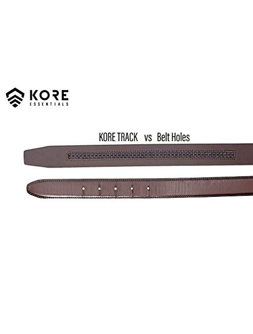 KORE Men's Full-Grain Leather Track Belts | "Evolve" Stainless Steel Buckle
