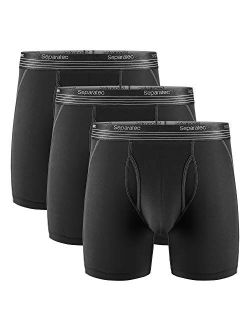 Men's Underwear Dual Pouch Sport Quick Dry Long Leg Boxer Briefs 3 Pack