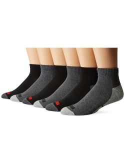 Socks Men's Quarter Cut Socks, Sock Size:10-13/Shoe Size: 6-12 Grey, Sock Size:10-13/Shoe Size: 6-12 (Pack of 6)