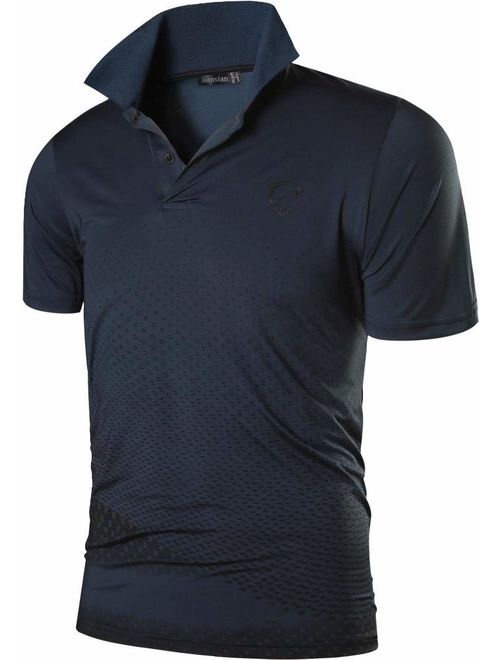 jeansian Men's Sport Outdoor Quick Dry Short Sleeves Polo Tee T-Shirt Tops LSL195