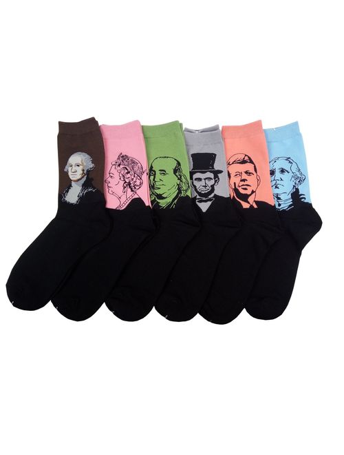 Funny Mens Novelty Presidents/Big Guy Dress Socks - HSELL Funky Patterned Cotton Fun Crew Socks