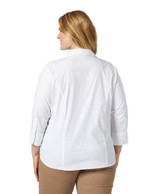 Lee Riders Riders by Lee Indigo Women's Plus Size Easy Care Sleeve Woven Shirt