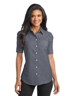 Port Authority womens Short Sleeve SuperPro Oxford Shirt (L659)