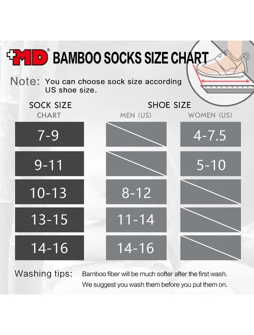 MD Unisex Premium Bamboo Socks Super Soft Moisture wicking and Low-cut,6 Pack