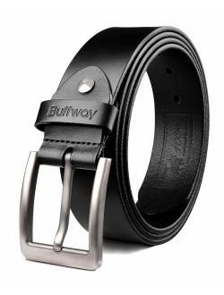 Buffway Mens Belt Heavy Duty Italian Leather Causal Dress Belts for Men with Classic Buckle