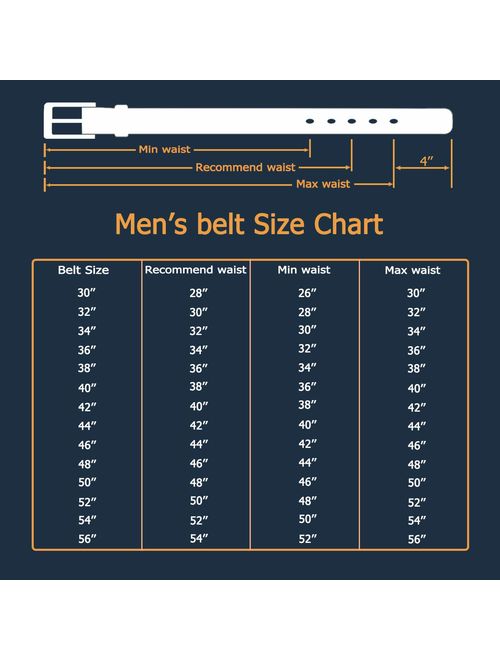 Buffway Mens Belt Heavy Duty Italian Leather Causal Dress Belts for Men with Classic Buckle