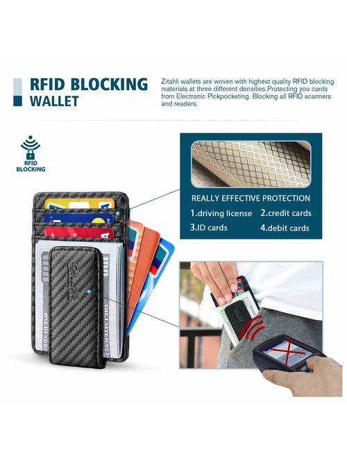 Money Clip Wallet For Men,Front Pocket Card Holder Slim Wallet With Strong Magnetic,RFID Blocking&Anti-magnetic