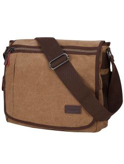 Laptop Messenger Bag for Men, Modoker Mens Canvas Vintage Shoulder Satchel Crossbody Bags Work