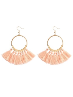 D EXCEED Fashionable Tassel Earrings Bib Gold Hoop Earrings Ethnic Tassel Dangle Earrings for Women