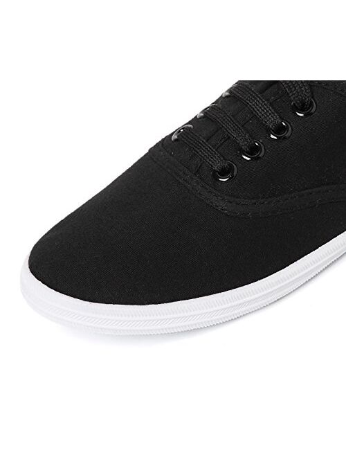 VenusCelia Women's Rainbow Canvas Lace Up Sneaker