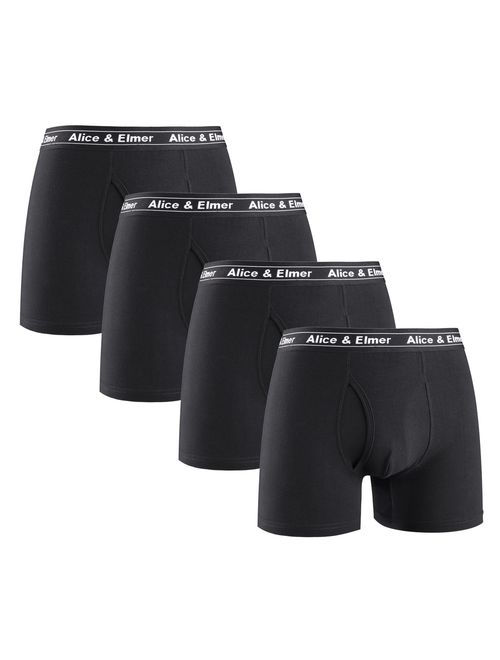 Buy Alice & Elmer Men's Underwear Tagless Soft Stretch Cotton Boxer ...