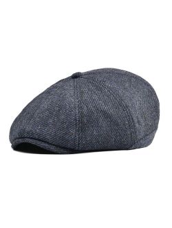 VOBOOM Mens Wool Blend Newsboy Cap 8 Pannel Hat Tweed Cap Herringbone Cabbie Flat Cap