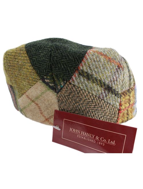 Irish Setter Irish Hats for Men Biddy Murphy Men's Flat Irish Hat Patchwork 100% Wool Made in Ireland