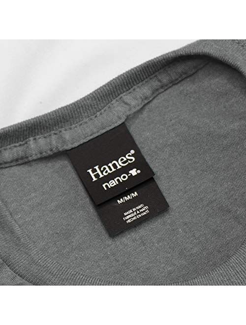Hanes Men's Nano Premium Cotton Pocket T-Shirt (Pack of 2)