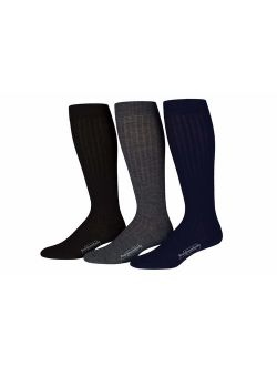 Boardroom Socks Men's Over the Calf Merino Wool Ribbed Dress Socks
