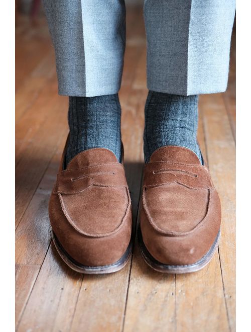 Boardroom Socks Men's Over the Calf Merino Wool Ribbed Dress Socks