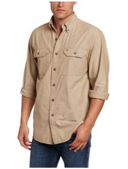 Men's Long-Sleeve Lightweight Chambray Button-Front Relaxed-Fit Shirt S202