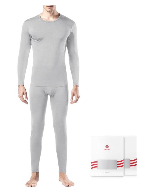 LAPASA Men's Thermal Underwear Long John Set Fleece Lined Base Layer Top and Bottom M11