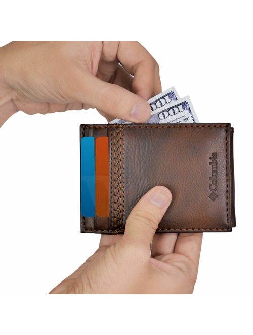 Columbia Men's Rfid Security Blocking Slim Front Pocket Wallet