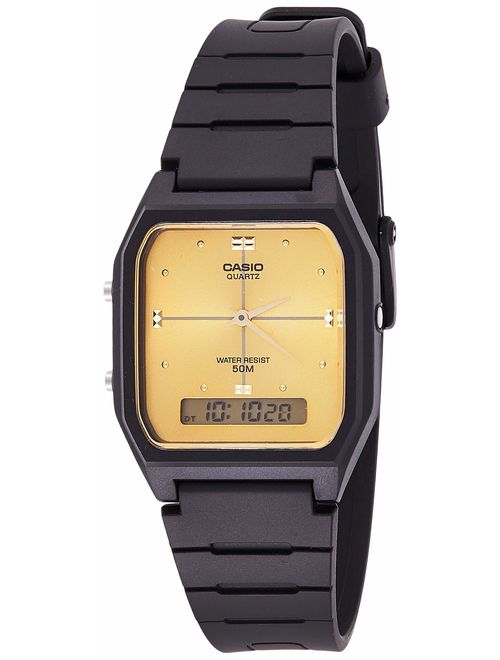 Casio Quartz Resin Sport Watch, Color:Black (Model: AW48HE-9AV)