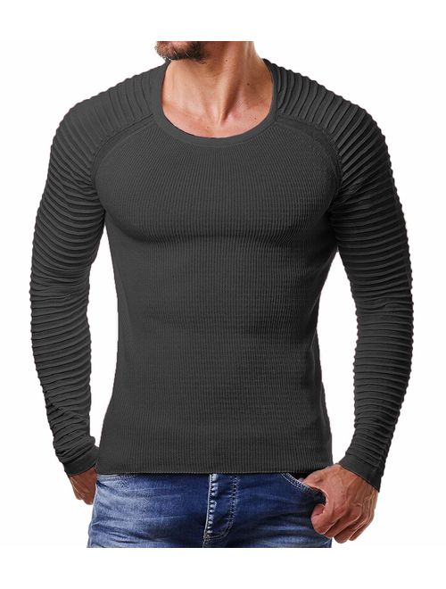 Sweater Mens Coofandy Mens Thermal Pullover Sweater Gray Black