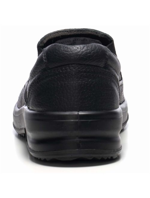 Alpine Swiss Arbete Mens Leather Slip-On Work Shoes Slip Resistant