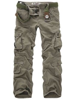Leward Men's Casual Active Military Cargo Camouflage Combat Pants Trousers with 8 Pocket